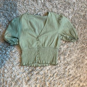 Gb fashion London green low neck top